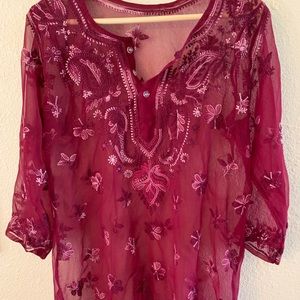 Handmade embroidered tunic